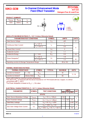 PF515BL Datasheet PDF Niko Semiconductor