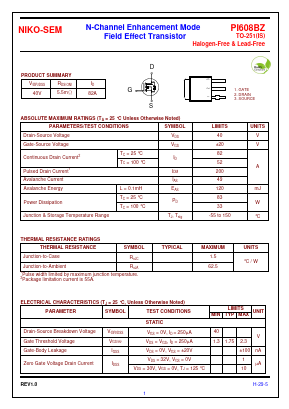 PI608BZ Datasheet PDF Niko Semiconductor