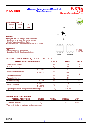 PJ527BA Datasheet PDF Niko Semiconductor