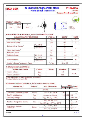 PD6A4BA Datasheet PDF Niko Semiconductor