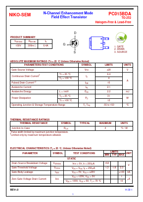 PC015BDA Datasheet PDF Niko Semiconductor