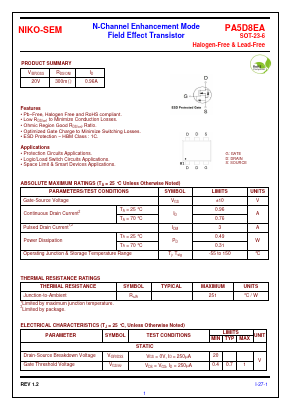 PA5D8EA Datasheet PDF Niko Semiconductor