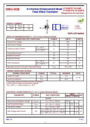 P1350ETFS Datasheet PDF Niko Semiconductor