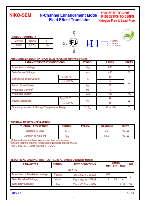 P1065ETFS Datasheet PDF Niko Semiconductor