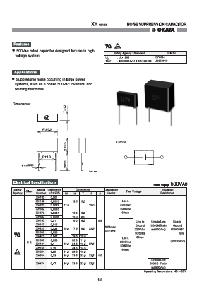 XH103 Datasheet PDF Okaya Electric America, Inc.
