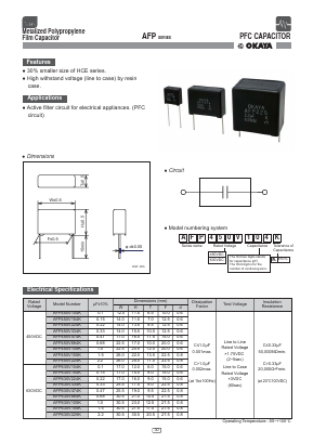 AFP630V154K Datasheet PDF Okaya Electric America, Inc.