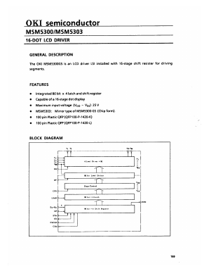 MSM5303 Datasheet PDF Oki Electric Industry