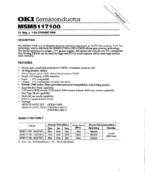 MSM5117100-60TL Datasheet PDF Oki Electric Industry