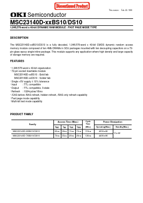 MSC23140D-70BS10 Datasheet PDF Oki Electric Industry