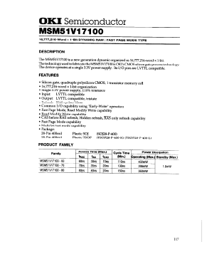 MSM51V17100-60TS-L Datasheet PDF Oki Electric Industry