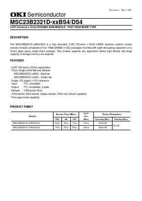 MSC23B2321D-70BS4 Datasheet PDF Oki Electric Industry