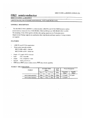 MSC23109D-XXBS Datasheet PDF Oki Electric Industry