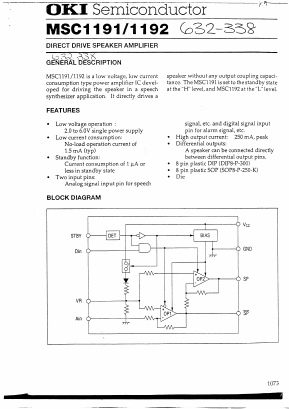 MSC1192 Datasheet PDF Oki Electric Industry