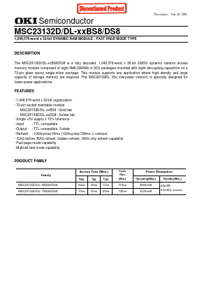 MSC23132D-60DS8 Datasheet PDF Oki Electric Industry