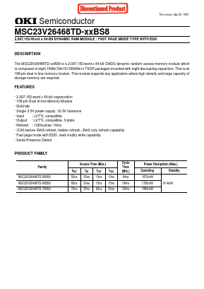 MSC23V26468TD-60 Datasheet PDF Oki Electric Industry