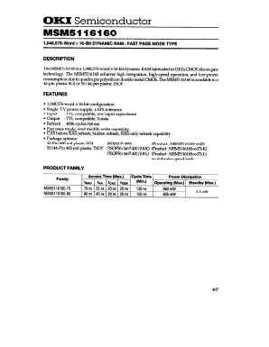 MSM5116160-XXJS Datasheet PDF Oki Electric Industry
