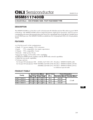 MSM5117400B-60SJ Datasheet PDF Oki Electric Industry