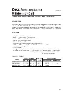 MSM5117405B-50TS-L Datasheet PDF Oki Electric Industry