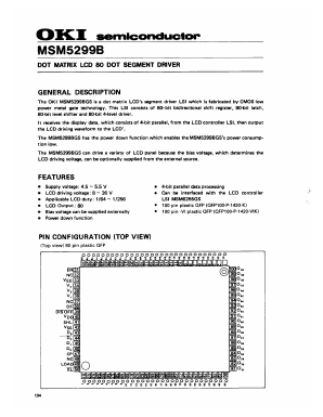 MSM5299B Datasheet PDF Oki Electric Industry