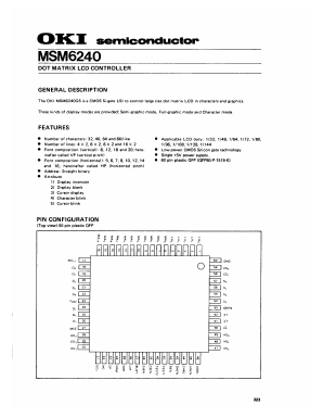MSM6240 Datasheet PDF Oki Electric Industry