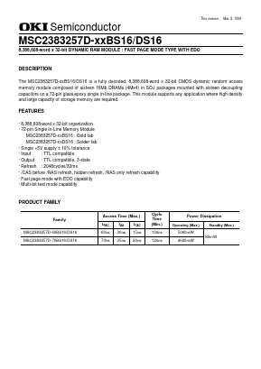 MSC2383257D-60BS16 Datasheet PDF Oki Electric Industry