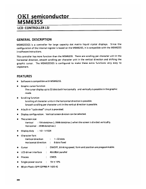 MSM6355GS Datasheet PDF Oki Electric Industry