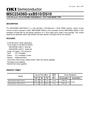 MSC23436D-70DS10 Datasheet PDF Oki Electric Industry
