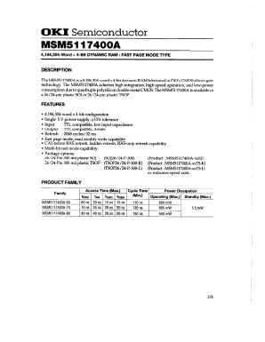 MSM5117400A-60TS-K Datasheet PDF Oki Electric Industry