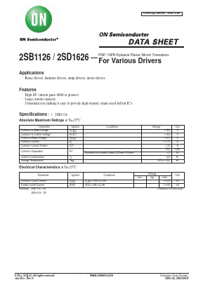 2SB1126 Datasheet PDF ON Semiconductor