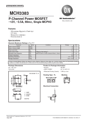 MCH3383-TL-H Datasheet PDF ON Semiconductor