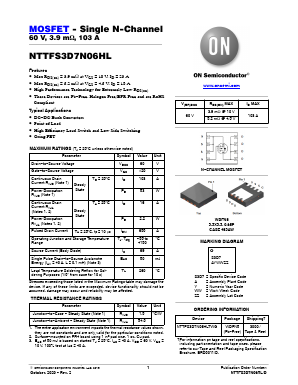 NTTFS3D7N06HL Datasheet PDF ON Semiconductor