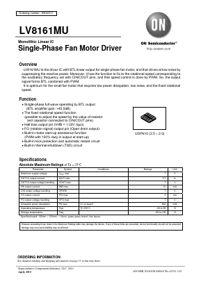 LV8161MU Datasheet PDF ON Semiconductor
