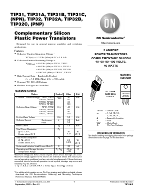 TIP31AG Datasheet PDF ON Semiconductor