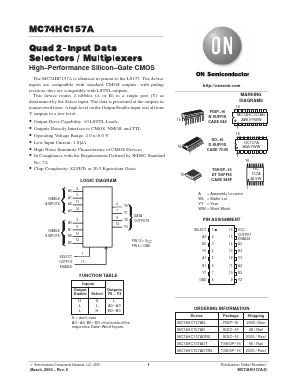 MC74HC157AFR1 Datasheet PDF ON Semiconductor