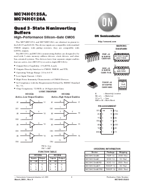 MC74HC125ADTEL Datasheet PDF ON Semiconductor