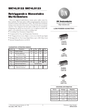 SN74LS123ML2 Datasheet PDF ON Semiconductor