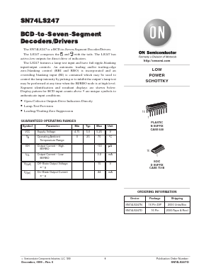 74LS247 Datasheet PDF ON Semiconductor