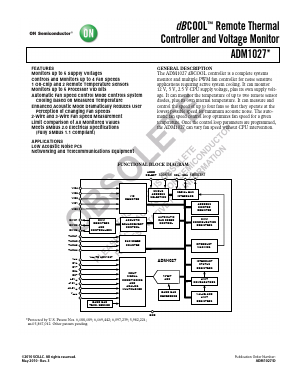 ADM1027ARQ-REEL Datasheet PDF ON Semiconductor