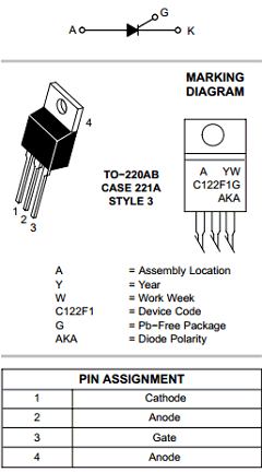C122F1 Datasheet PDF ON Semiconductor