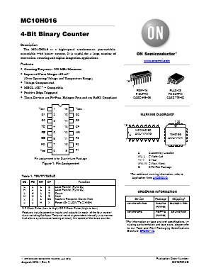 MC10H016 Datasheet PDF ON Semiconductor