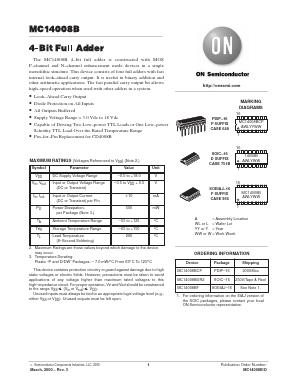 MC14008BFR1 Datasheet PDF ON Semiconductor