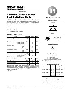 M1MA141WKT1 Datasheet PDF ON Semiconductor