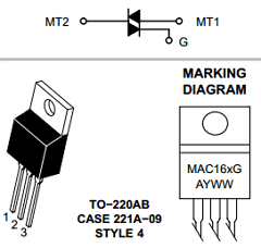 MAC16M Datasheet PDF ON Semiconductor