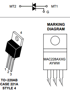 MAC228A6TG Datasheet PDF ON Semiconductor