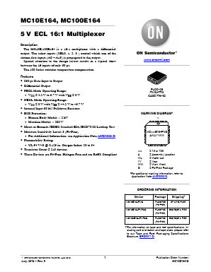 MC10E164 Datasheet PDF ON Semiconductor