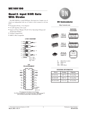 MC10H100 Datasheet PDF ON Semiconductor