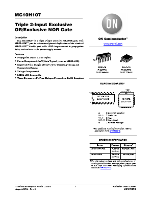 MC10H107 Datasheet PDF ON Semiconductor