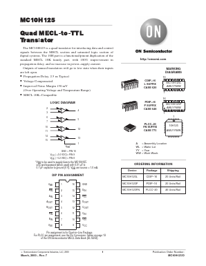 MC10H125 Datasheet PDF ON Semiconductor