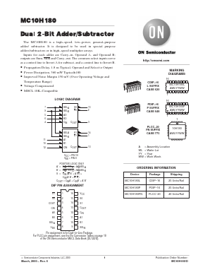 MC10H180P Datasheet PDF ON Semiconductor