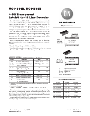MC14514BDW Datasheet PDF ON Semiconductor